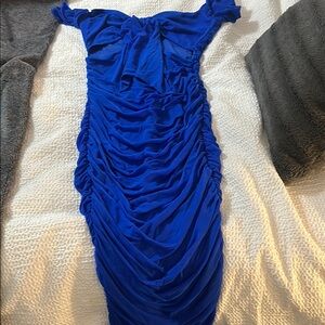 Elegant Blue Off-Shoulder Dress
